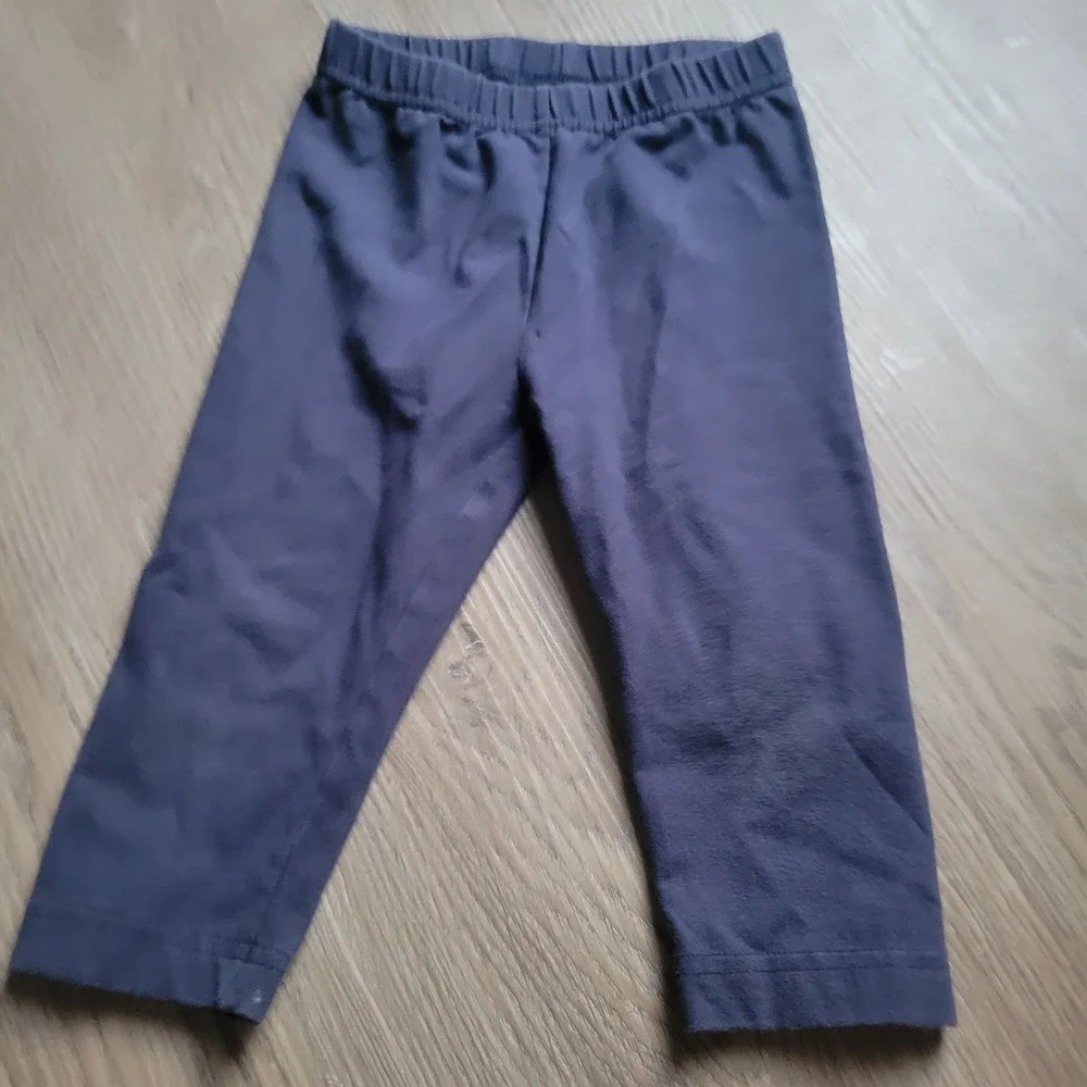 Hanna Andersson Leggings Girls 4 Navy Blue Cropped Capri Cotton Stretch 100cm